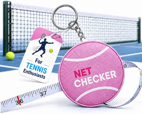 Vista 9 de Scoring Right Net Checker - Cinta métrica de altura de red para tenis y llavero