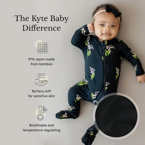Vista 32 de KYTE BABY Pies unisex con cierre de cremallera, rayón hecho de bambú, 0-24 meses