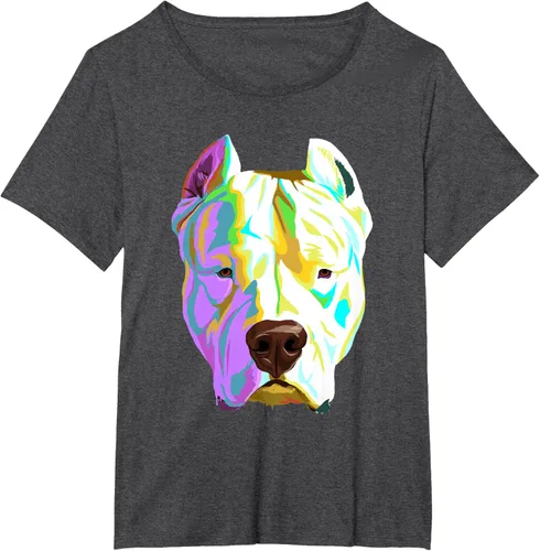 Vista 24 de Colorida camiseta Dogo Argentino, Negro, S