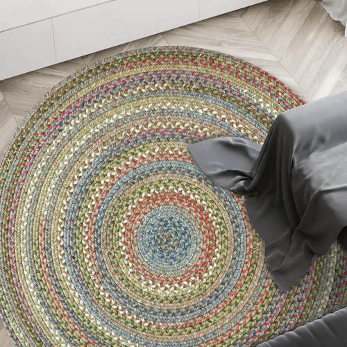 Vista 28 de Rhody Rug Country Jewel CJ35 - Alfombra trenzada ovalada de bronce de 2 x 3 pies, decoración del hogar, alfombra de piso o alfombra de dormitorio