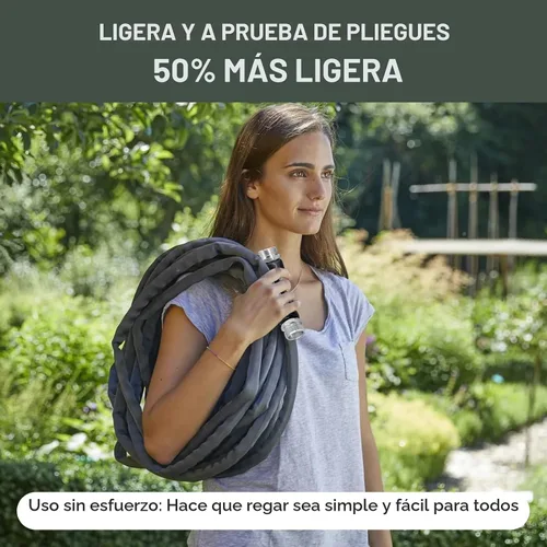Vista 5 de Manguera de jardín de 25 pies, hecha de TPU (no PVC), manguera de agua ultra ligera y flexible, sin contracción, fácil de almacenar, material seguro