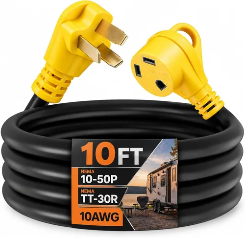 Vista 9 de Cable adaptador de corriente CA NEMA 10-50P macho a TT-30R, 125