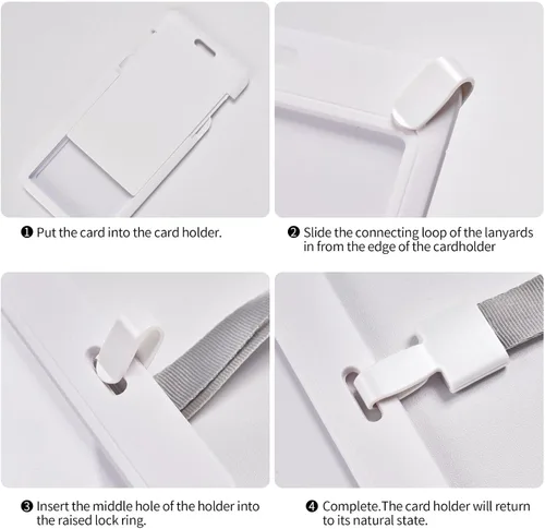 Vista 4 de Divertido soporte para tarjetas de identificación con cordón de identificación con cordón de separación, funda de plástico impermeable para tarjetas
