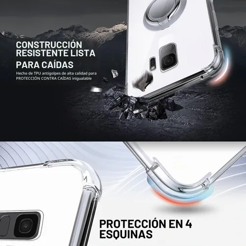 Vista 3 de Silverback Funda transparente para teléfono Samsung Galaxy S9 con soporte