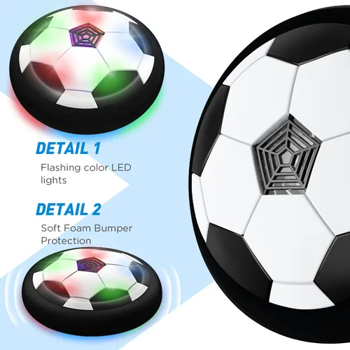 Vista 2 de Pelota de fútbol Hover LED para niños, pelota de entrenamiento con energía de aire para niños, juego de fútbol para interior y exterior, regalos