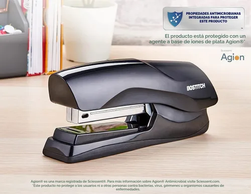 Vista 9 de Bostitch Grapadora de oficina resistente, grapadora de 40 hojas para escritorio, tira completa, incluye 1260 grapas, color negro