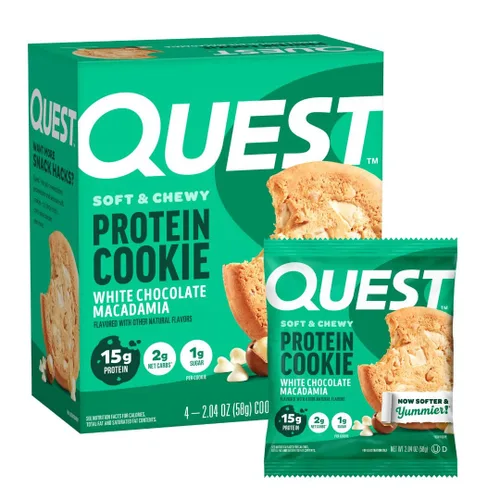 Vista 14 de Quest Nutrition Galleta de proteínas con chispas de chocolate, 15g de proteína, 1g de azúcar, 2g de carbohidratos netos, apta para ceto, alta