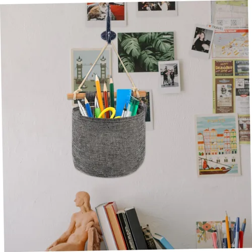 Vista 2 de DOITOOL 2 cajas de almacenamiento decorativas para colgar en la pared, organizador de bolsillos para colgar para niños, organizador