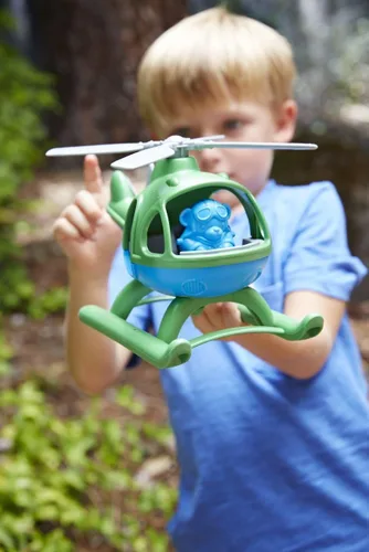 Vista 3 de Green Toys Helicóptero, Verde/Azul