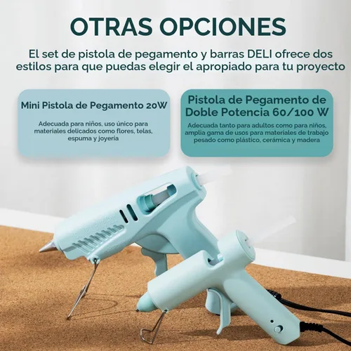 Vista 6 de Pistola de pegamento caliente, mini kit de pistola de pegamento caliente con 30 barras de pegamento