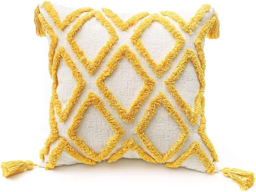 Vista 10 de PLWORLD - Funda de almohada con diseño boho de diamantes (1 unidad)