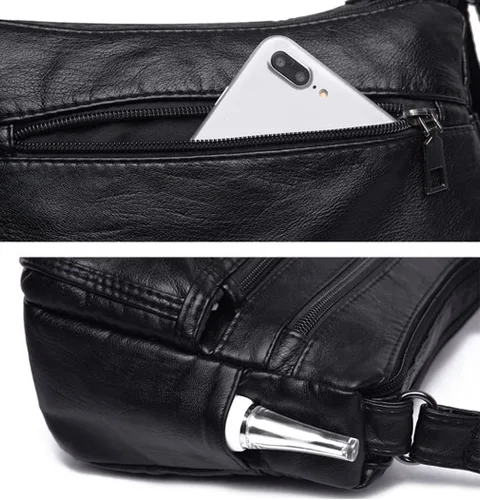 Vista 6 de Bolsos cruzados impermeables para mujer, bolso bandolera casual de piel sintética para mujer, bolso cruzado
