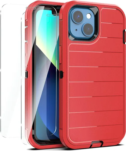 Vista 10 de YmhxcY Funda para iPhone 12/iPhone 12 Pro [2 Protectores de Pantalla de Vidrio Templado] Cubierta Duradera de 3 Capas A Prueba de Caídas/Funda