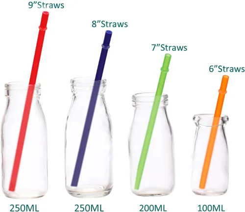 Vista 3 de Pajitas de repuesto de plástico reutilizables de color liso de 6 pulgadas para mini tarro de masón, vasos, juego de 12 popotes con cepillo de 12color