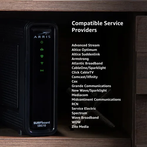 Vista 6 de [Usado] Arris (SBG10) - Combo de módem y enrutador por cable - DOCSIS 3.0 16 x 4 Gigabit y WiFi AC1600