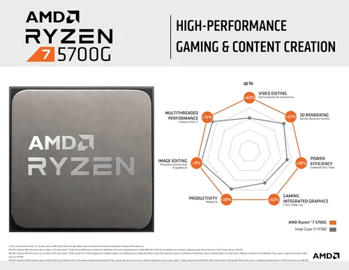 Vista 4 de Procesador de escritorio AMD Ryzen™ 7 5700G de 8 núcleos, 16 hilos con gráficos Radeon™
