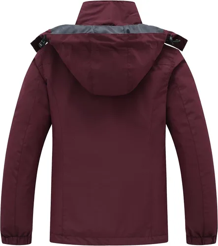 Vista 2 de PTSOC Womens 3 in 1 Waterproof Ski Jacket Warm Winter Snow Coat Windproof Hooded Snowboarding Raincoat