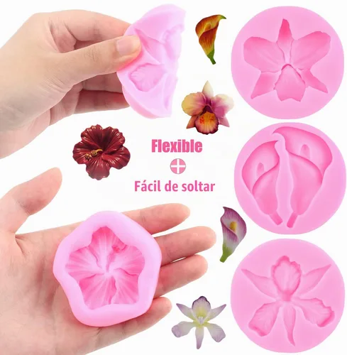 Vista 2 de ZiXiang Moldes de silicona para orquídeas, hibisco, cala, lirio, fondant Estilo a
