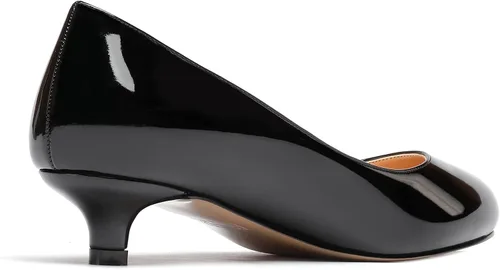 Vista 5 de WAYDERNS Zapatos de vestir de trabajo de patente para mujer, con puntera redonda, sin cordones, tacón bajo, 1.5 pulgadas