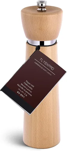 Vista 14 de TLYSXPRO Molinillo de pimienta de madera, molinillo de pimienta recargable con mecanismo de cerámica de gran tamaño ajustables mejoradas, molinillo