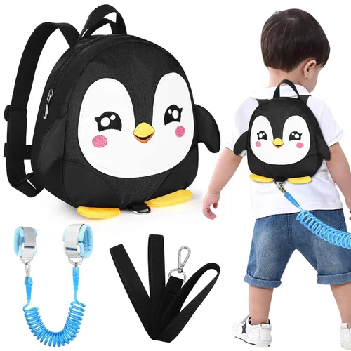 Vista 19 de Accmor Mochila con arnés para niños pequeños con correa, lindas mochilas con dinosaurios con enlace antipérdida en la muñeca, lindas pulseras