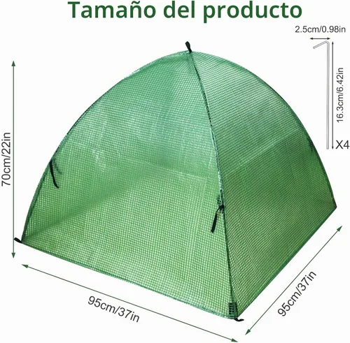 Vista 2 de Carpa para plantas al aire libre, cubierta de arbustos de invierno, carpas verdes contra heladas, cubiertas para plantas, carpa de protección contra