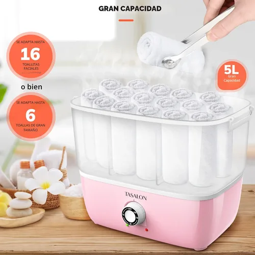 Vista 3 de TASALON Vaporizador de toallas calientes para tratamientos faciales, calentador de toallas calientes se calienta rápidamente en 5 minutos, máquina