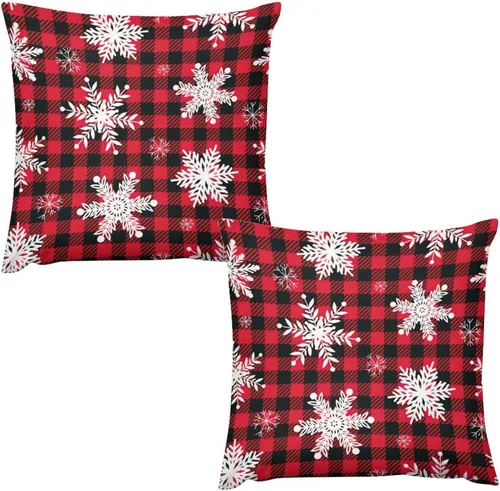 Vista 10 de Juego de 2 fundas de almohada de Navidad, decoración rústica de árbol de Navidad, fundas de sofá festivas, sofá, dormitorio, hogar