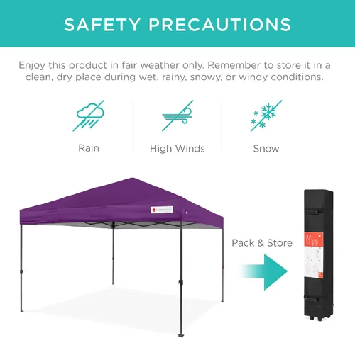 Vista 5 de Best Choice Products Carpa Toldo Desplegable de 10x10 pies para Instalación de 1 Persona, Refugio Portátil Instantáneo con Botón de 1 Toque