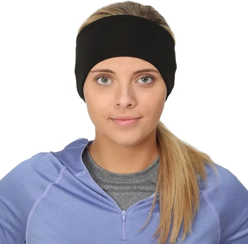 Vista 45 de TrailHeads - Diadema para mujer, diseño de cola de caballo, con banda para la oreja que absorbe la humedad, ideal para correr