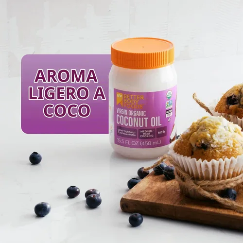 Vista 3 de BetterBody Foods - Aceite de coco virgen orgánico de 15.5 onzas