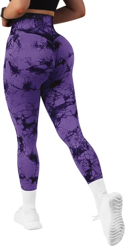 Vista 4 de OMKAGI - Leggings levanta glúteos para mujer, pantalones deportivos de yoga con diseño de tiro alto y sin costuras
