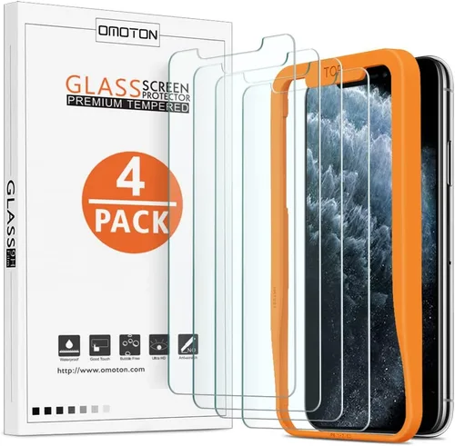 Vista 12 de OMOTON Paquete de 3 protectores de pantalla diseñados para iPhone 11 y iPhone XR (6.1 pulgadas), protección de vidrio templado mejorada, compatible