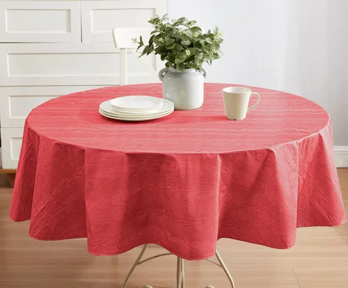 Vista 19 de Newbridge Moire - Mantel de franela de vinilo con estampado ondulado de color sólido para interiores y exteriores