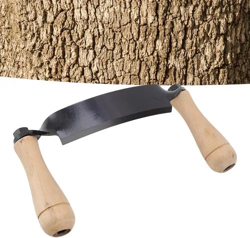Vista 2 de Fdit HRC 30 Cuchillo curvo de acero de tungsteno duradero, herramienta de afeitado curvada, herramienta de descortezado para carpintería, cuchillo