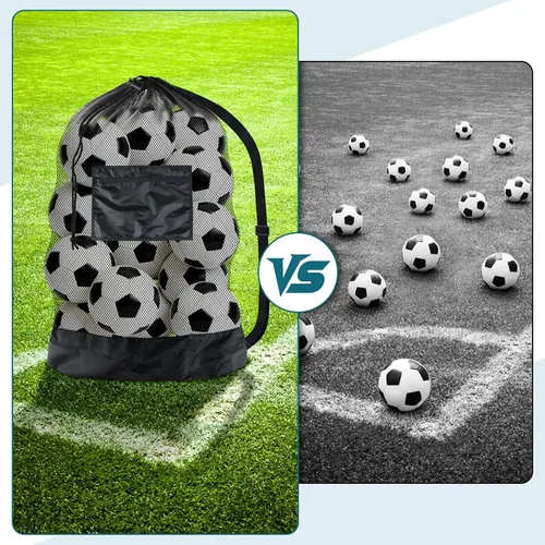 Vista 7 de BROTOU Bolsa de red para pelota de fútbol extragrande, bolsa de malla con cordón de 40 x 30 pulgadas con bolsillo con cremallera, bolsa