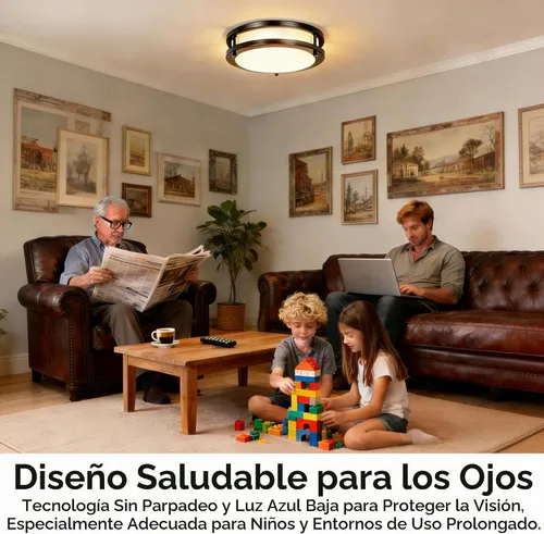 Vista 5 de Drosbey Lámpara de techo LED regulable de 30 W, lámpara de cocina, luces de techo para dormitorio, baño, 3000 K/4000 K/5000 K seleccionable, súper