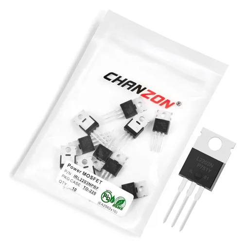 Vista 50 de Chanzon 2N60 TO-220AB NMOS MOS N-Channel Power MOSFET Transistor, alto voltaje y corriente nominal, (paquete de 10 unidades)