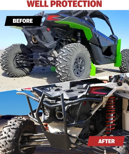 Vista 7 de A & UTV PRO Barra de parachoques trasera para Maverick X3, protector de cepillo de barra de parachoques trasero para accesorios Can Am Maverick X3