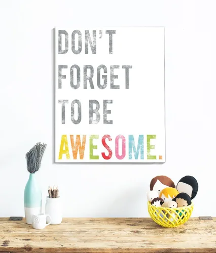 Vista 2 de Impresión artística de pared para niños, Don't Forget to Be Awesome, impresión de 05 x 07 pulgadas, decoración de habitación de niños, guardería