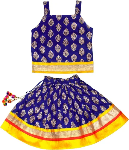 Vista 10 de Chandrakala Kids Lehenga Choli Set for Girls (KL101-P)