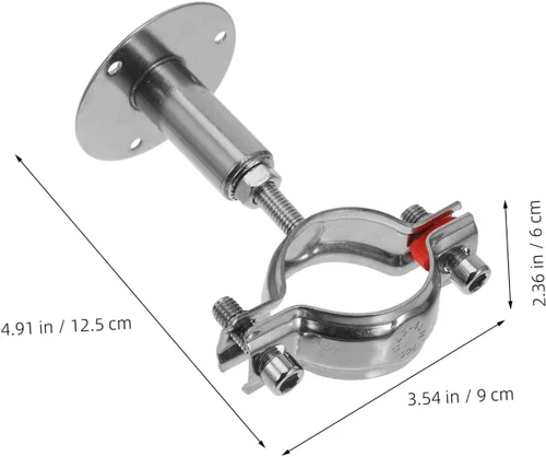 Vista 2 de Soporte de tubo de acero inoxidable Soporte de pared Abrazadera de 1.654-1.772 in Multipropósito para tuberías de agua/gas Montaje de ventilador