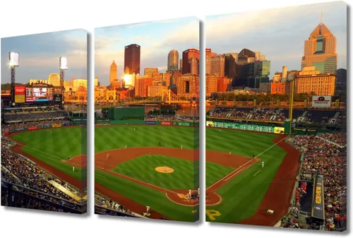 Vista 107 de TUMOVO Arte de pared en lienzo para estadio deportivo, arte de pared de campo Wrigley en Chicago, pinturas de Chicago, impresiones sobre lienzo