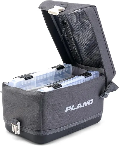 Vista 6 de Plano Bolsa de aparejos de pesca de vanguardia para fines de semana, base impermeable moldeada, almacenamiento espacioso, mangas de herramientas