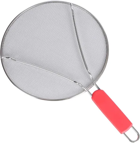 Vista 13 de Pantalla contra salpicaduras para sartén: protector de salpicaduras de grasa de acero inoxidable para cocinar, pantalla de malla para freír mantiene