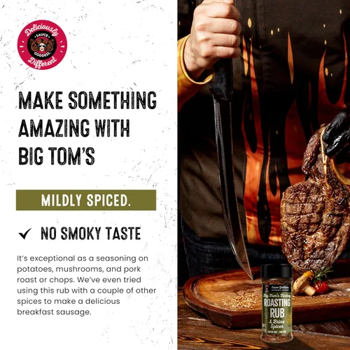 Vista 6 de Sauce Goddess Big Tom's Especias para Frotar y Salmuera para Asar Pavo - Sin Gluten, Condimentos y Especias para Cocinar Pavo y Condimentos