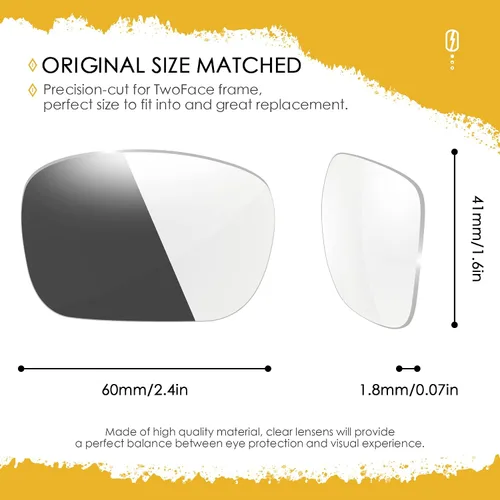 Vista 2 de AOZAN Lentes de repuesto ANSI Z871 para gafas de sol Oakley TwoFace OO9189