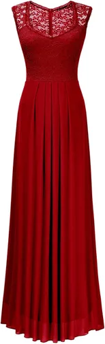 Vista 3 de Miusol - Vestido de mujer casual con cuello en V sin mangas estilo vintage para boda maxi vestido