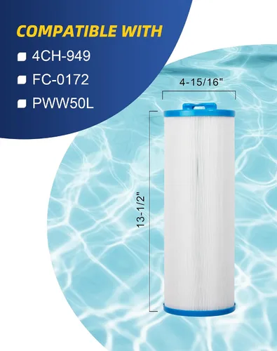 Vista 2 de ZOTEE Cartucho de filtro de repuesto para spa y piscina Filbur FC-0172, Waterway 817-4050, 4CH-949, Teleweir 50, PWW50L, filtro de bañera de 1