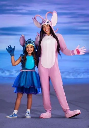 Vista 8 de Disney - Disfraz de ángel Lilo y Stitch para adultos, disfraz de ángel para mujer con capucha de personaje, guantes y fundas para zapatos
